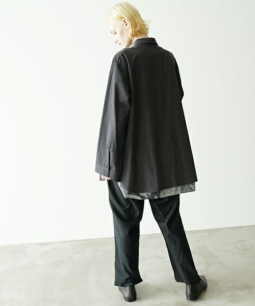 VU ヴウ two slit shirt  [BLACK×PATTERN] vu-sht-004