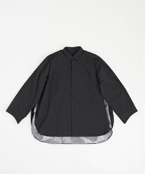 VU ヴウ two slit shirt  [BLACK×PATTERN] vu-sht-004