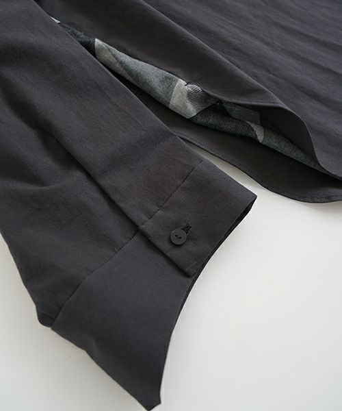 VU ヴウ two slit shirt  [BLACK×PATTERN] vu-sht-004