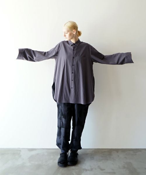 VU ヴウ two slit shirt  [CHARCOAL×PATTERN] vu-sht-004