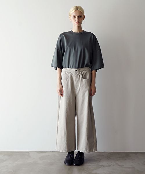 VU ヴウ 5 poket wide cropped pants [CHALK] vu-pnt-007