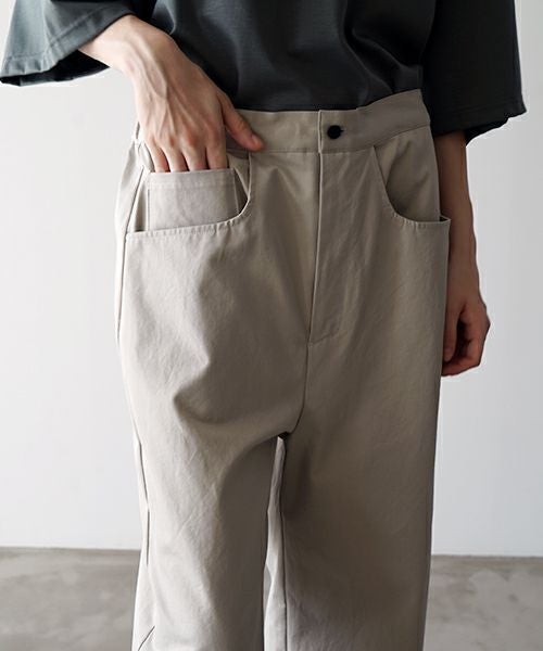 VU ヴウ 5 poket wide cropped pants [CHALK] vu-pnt-007