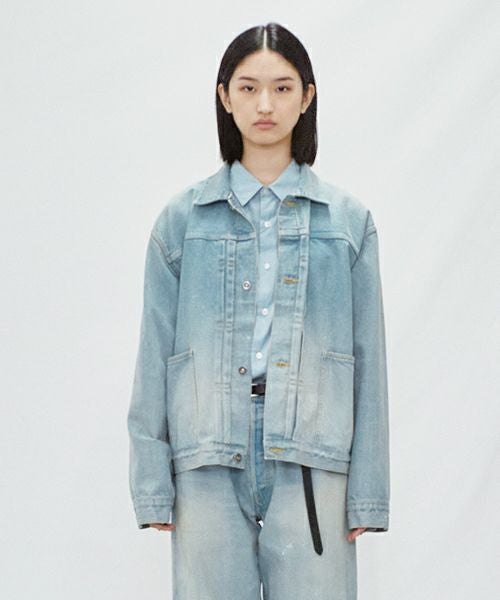 YOKO SAKAMOTO ヨーコサカモトPLEATS BLOUSE[LIGHT INDIGO/YS-25SS-10] デニムブルゾン