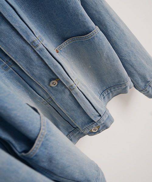YOKO SAKAMOTO ヨーコサカモトPLEATS BLOUSE[LIGHT INDIGO/YS-25SS-10] デニムブルゾン