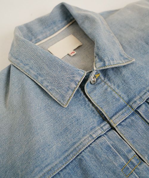 YOKO SAKAMOTO ヨーコサカモトPLEATS BLOUSE[LIGHT INDIGO/YS-25SS-10] デニムブルゾン