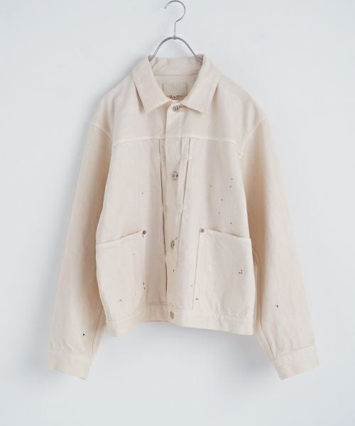 YOKO SAKAMOTO ヨーコサカモトPLEATS BLOUSE[PAINTER WHITE/YS-25SS-10] デニムブルゾン