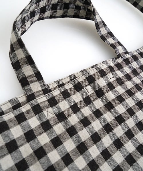 YOKO SAKAMOTOヨーコサカモトRESEARCHER BAG LARGE　[GINGHAM/YS - 26SS - BAG - LCS - L]トートバッグ