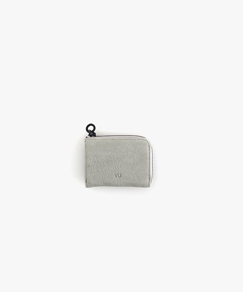 VU PRODUCT ミニ鹿革カードケース GREEN GRAY ジップ式 ミニ財布対応