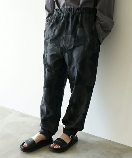 VUヴウgeometric easy tapered pants [BLACK×STEEL] vu-pnt-008