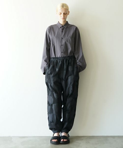 VUヴウgeometric easy tapered pants [BLACK×STEEL] vu-pnt-008