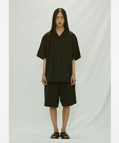 YOKO SAKAMOTOヨーコサカモトOPEN COLLAR SHIRT [BLACK/YS - 25SS - 73] オープンカラーシャツ 