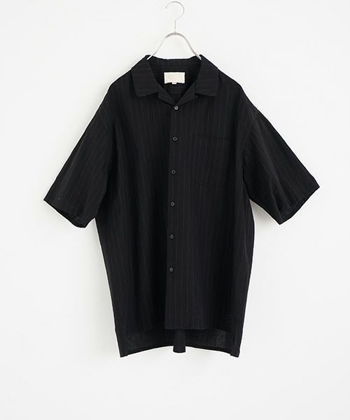 YOKO SAKAMOTOヨーコサカモトOPEN COLLAR SHIRT [BLACK/YS - 25SS - 73] オープンカラーシャツ YOKO SAKAMOTOヨーコサカモトOPEN COLLAR SHIRT [BLACK/YS - 25SS - 73] オープンカラーシャツ 