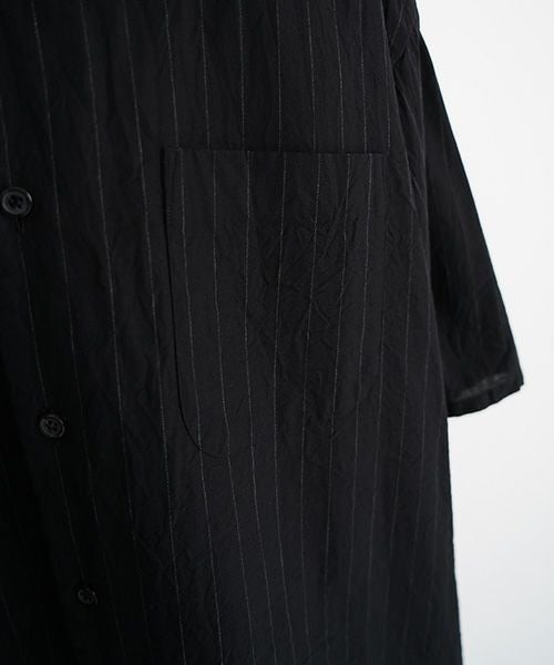 YOKO SAKAMOTOヨーコサカモトOPEN COLLAR SHIRT [BLACK/YS - 25SS - 73] オープンカラーシャツ 
