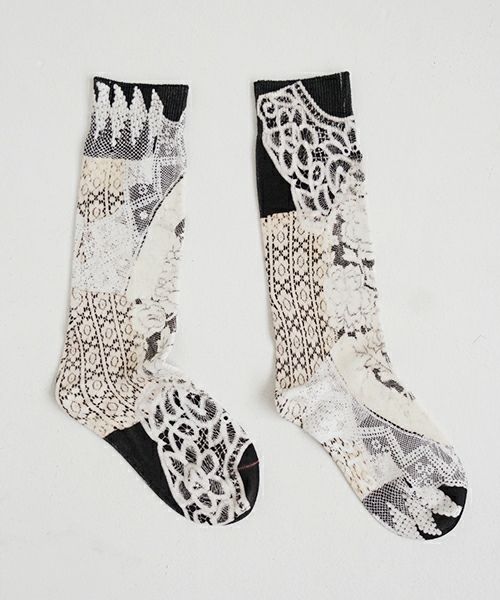 AHCAHCUM あちゃちゅむ flower socks[04クロ]