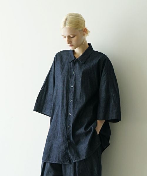 VU ヴウdenim dolman shirt [DEEP BLUE］デニムドルマンシャツ vu-sht-006