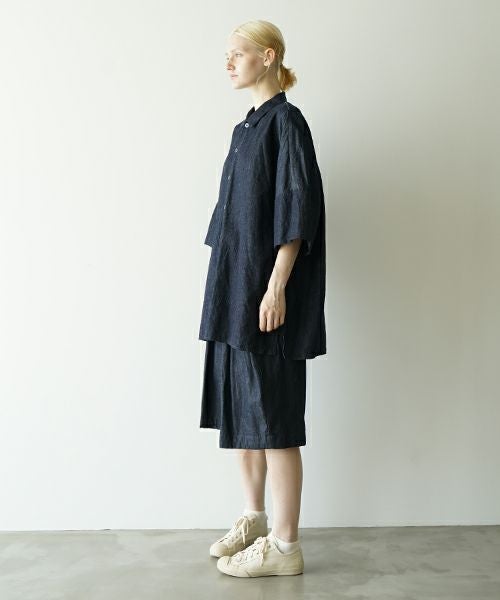 VU ヴウdenim dolman shirt [DEEP BLUE］デニムドルマンシャツ vu-sht-006