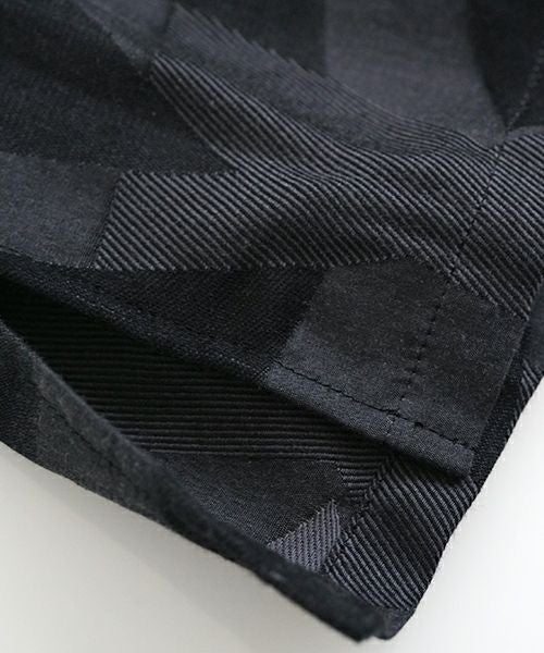 VUヴウgeometric open collar shirt [BLACK×STEEL］幾何学開襟シャツ vu-sht-005