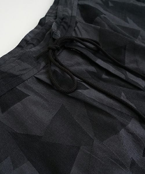 VUヴウgeometric easy short pants [BLACK×STEEL] 幾何学ショートパンツ vu-pnt-010