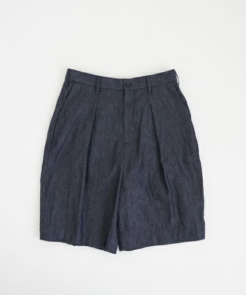 VUヴウdenim short pants [DEEP BLUE] デニムワイドショートパンツ vu-pts-01