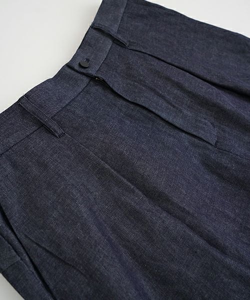 VUヴウdenim short pants [DEEP BLUE] デニムワイドショートパンツ vu-pts-01