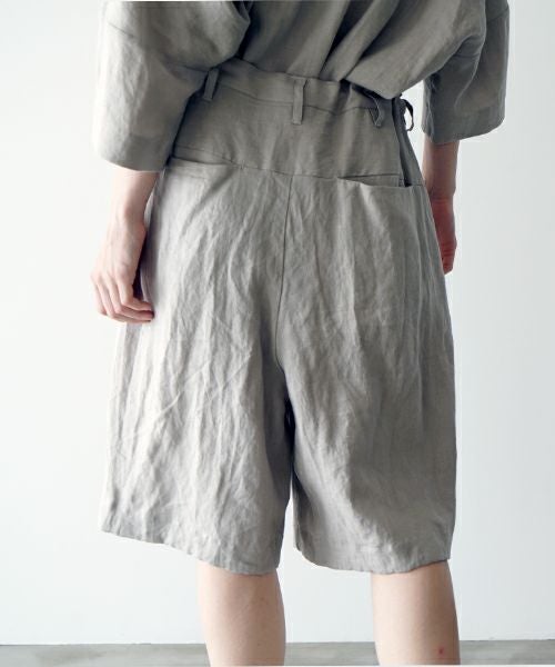 VUヴウwide short pants [STONE GRAY] リネンワイドショートパンツ vu-pts-01