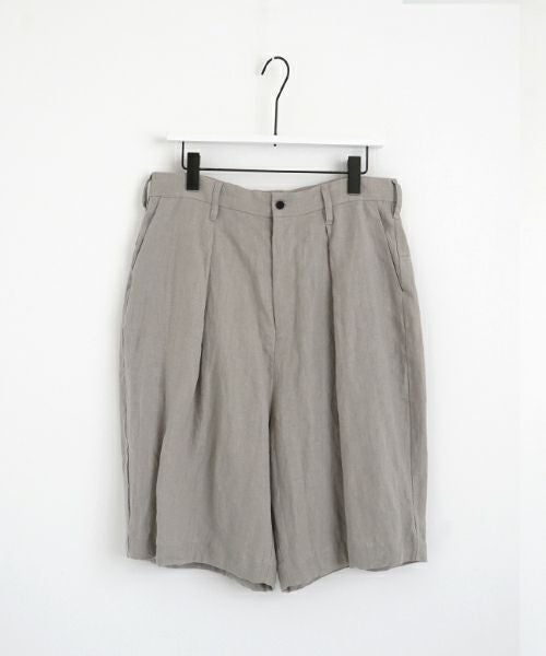 VUヴウwide short pants [STONE GRAY] リネンワイドショートパンツ vu-pts-01