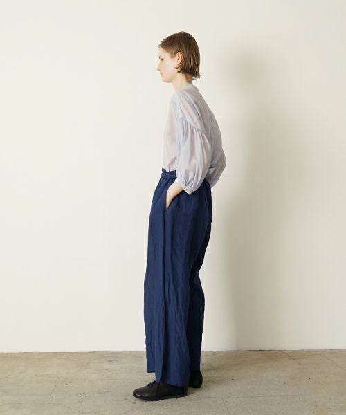 suzuki takayukiスズキタカユキgarthered pants II [S251-32/dark blue]ギャザーパンツ