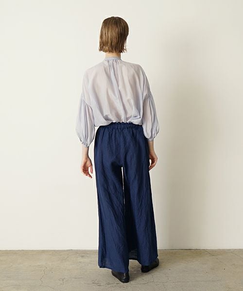 suzuki takayukiスズキタカユキgarthered pants II [S251-32/dark blue]ギャザーパンツ