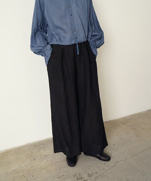 未使用　suzuki takayuki　ワイドテーパードスラックス　黒　8～9分 suzuki takayuki スズキタカユキ garthered pantsⅠ[T001-17/black]