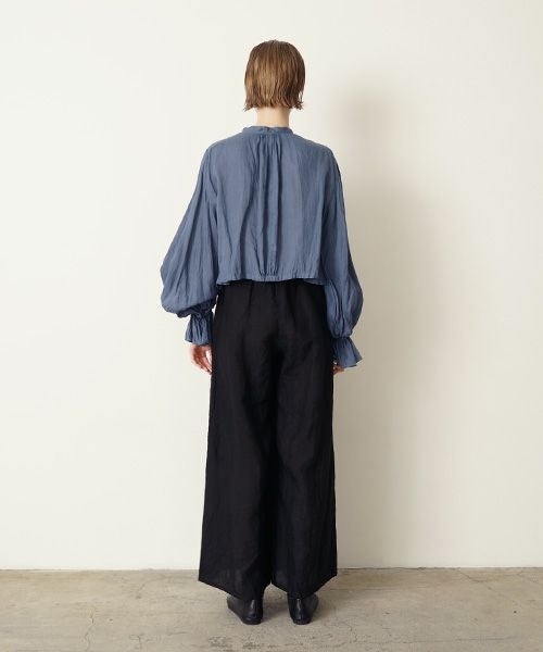 suzuki takayukiスズキタカユキgarthered pants II [S251-32/black]ギャザーパンツ