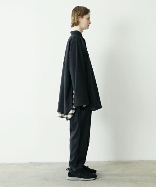 VU ヴウ two slit shirts washable wool [PLAIN×CHECK] vu-sht-004