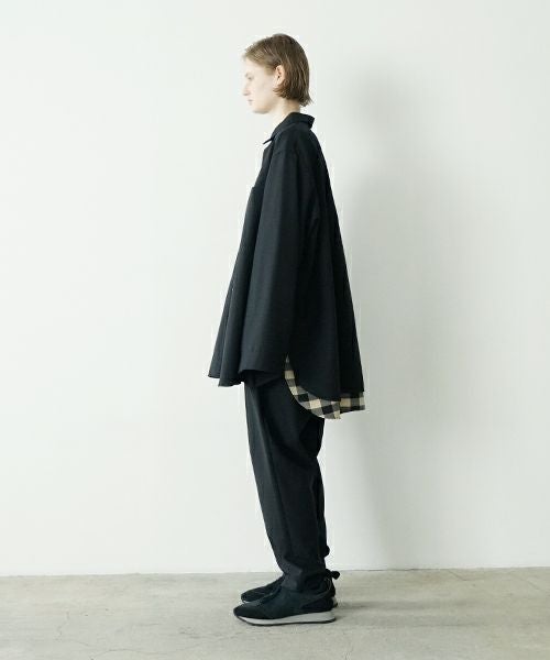 VU ヴウ two slit shirts washable wool [PLAIN×CHECK] vu-sht-004