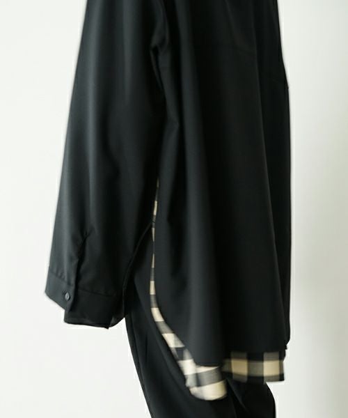 VU ヴウ two slit shirts washable wool [PLAIN×CHECK] vu-sht-004