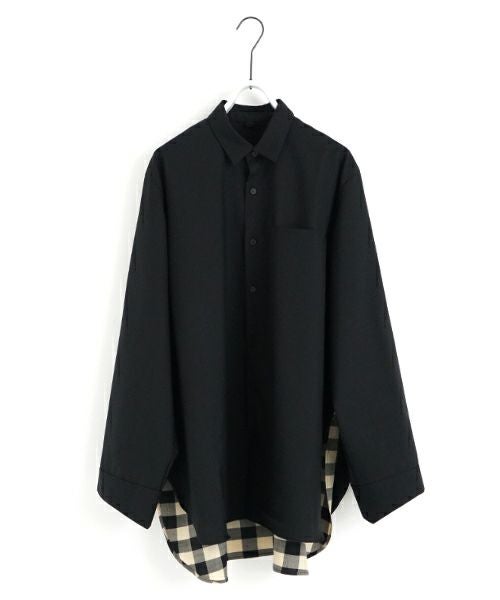 VU ヴウ two slit shirts washable wool [PLAIN×CHECK] vu-sht-004