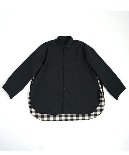 VU ヴウ two slit shirts washable wool [PLAIN×CHECK] vu-sht-004