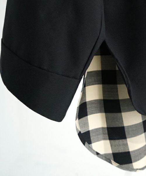 VU ヴウ two slit shirts washable wool [PLAIN×CHECK] vu-sht-004