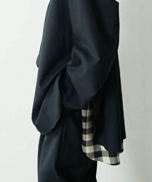 VU ヴウ two slit shirts washable wool [PLAIN×CHECK] vu-sht-004