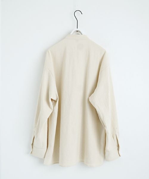 VUヴウwide stand collar shirts nep cotton silk [OFF WHITE] vu-sht-008