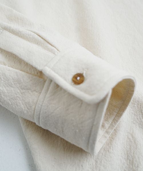 VUヴウwide stand collar shirts nep cotton silk [OFF WHITE] vu-sht-008