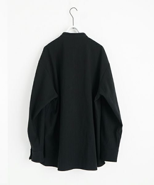 VU ヴウ wide stand collar shirts nep cotton silk [BLACK] vu-sht-008