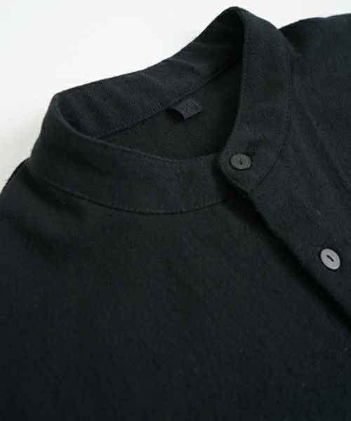 VU ヴウ wide stand collar shirts nep cotton silk [BLACK] vu-sht-008