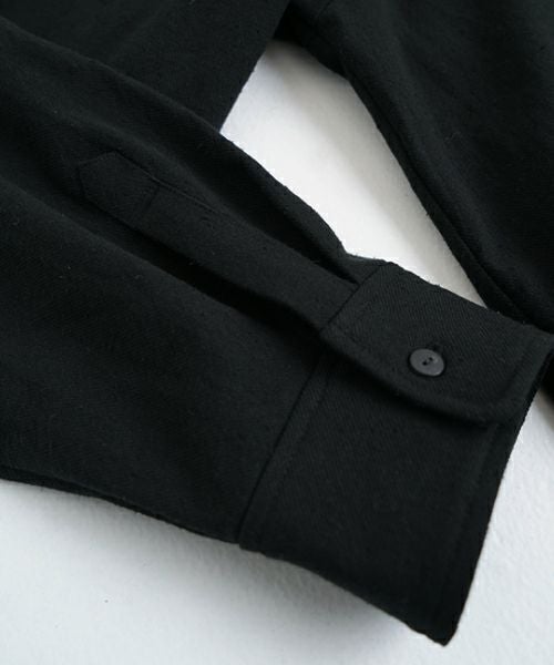 VU ヴウ wide stand collar shirts nep cotton silk [BLACK] vu-sht-008
