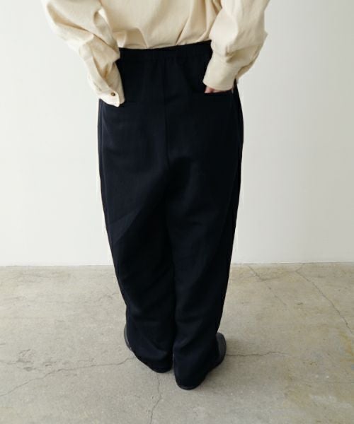 VUヴウeasy pants linen wool [BLACK] vu-pnt-008