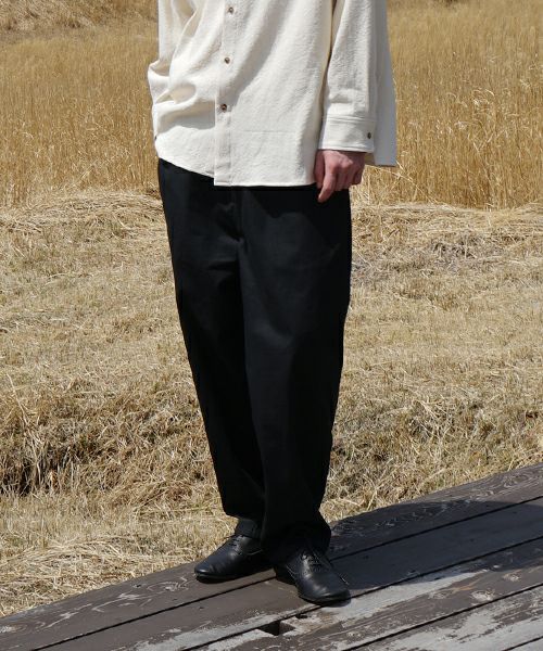 VUヴウeasy pants linen wool [BLACK] vu-pnt-008