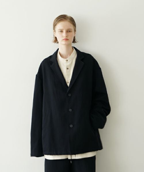 VU ヴウ coach jacket linen wool [BLACK] vu-blu-007