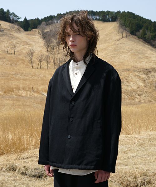 VU ヴウ coach jacket linen wool [BLACK] vu-blu-007