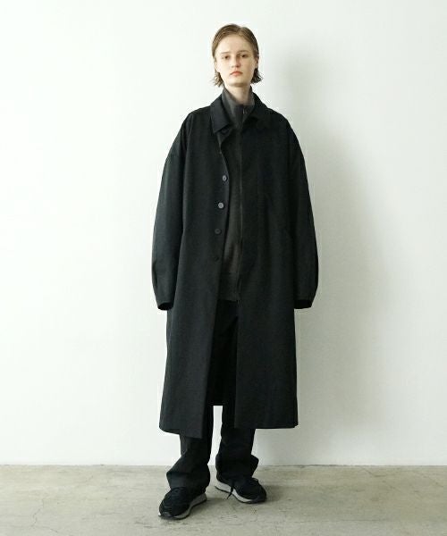 VU ヴウ long soutien collar coat finx cotton BLACK] vu-cot-003