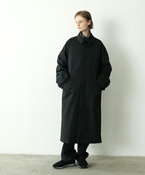 VU ヴウ long soutien collar coat finx cotton BLACK] vu-cot-003