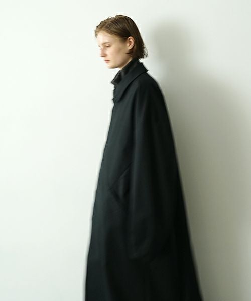 VU ヴウ long soutien collar coat finx cotton BLACK] vu-cot-003