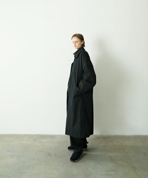 VU ヴウ long soutien collar coat finx cotton BLACK] vu-cot-003